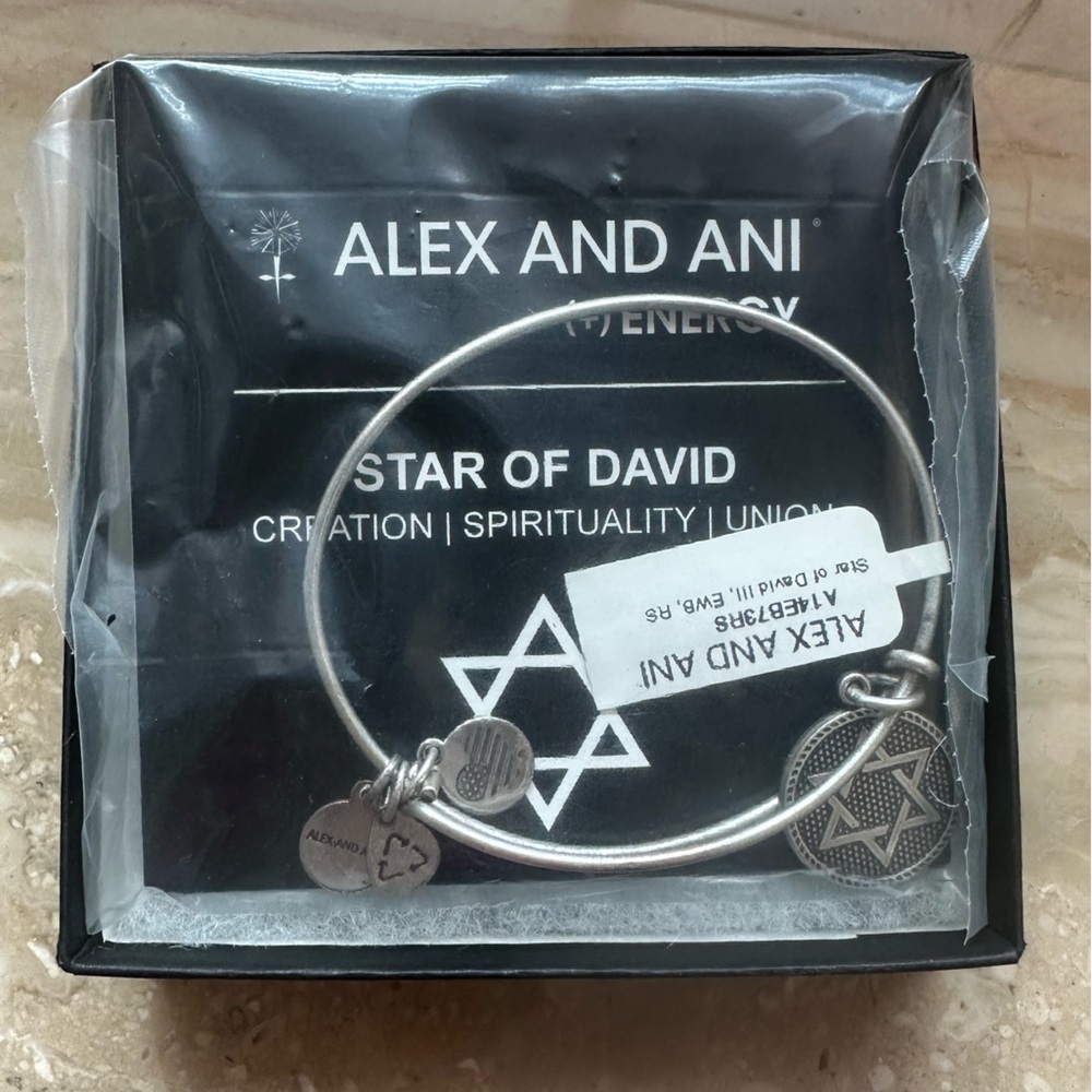 NWT Alex and Ani Silver Star of David Charm Bracelet